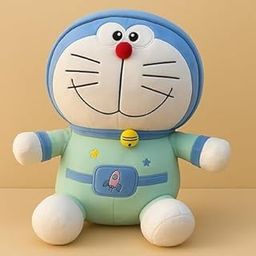 BEBOTA DOREMON Plush Toy, Soft Stuffed Character in Outfit with Bell, Kids Room Decor (Green)-picture-16