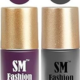 SM FASHION Nail Polishes, Purple-Gray Velvet Matte Nail Paint Combo Set of 2 Pcs 7ml each-image-52
