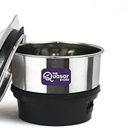 THE Quasar STORE® Mixer Grinder Jar, Mini Chutney Jar HEAVY QUALITY Mixer Chutney Jar Suitable for all Local & Branded Mixer which comes with 2 Lock & 4 Teeth Coupler Mini Unique Jar (180 ML)-18