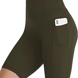 High Waist Yoga Shorts for Women, Polyester Blend, Side Pocket, Running Gymwear Casual-image-127