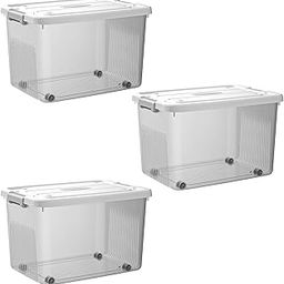 KREPS Clear Storage Container Box, Stackable Storage Bin with Lid, Plastic Container with Heavy Duty Latches to Organize, White Lid. (X-LARGE - 18 X 12.5 X 9.5 INCH, PACK OF - 3)-image-21