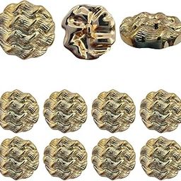 Ani Accessories Round Golden Nugget Wave Design Shank Button for Clothes Double Breasted Coat Blazer Suit Bandhgala Sherwani and Indian Dresses Sports Coat (Pack of 8, Brown)-26