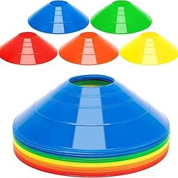 Agility Soccer Training Cones – Set of 25 Flexible Multicolor Marker Cones for Football, Sports, Fitness, Kids Drills | 20cm Plastic Ground Cones for Speed & Agility Practice (30)-61