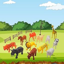 ToyMagic Animal Set 19Pcs - 12 pcs Animal Figures with Accessories - Educational Playset for Kids, Perfect for Imaginative Play and Learning, Multicolor-image-6