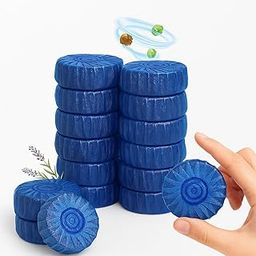 Wellhook Toilet Bowl Deodorizer Cleaner Powerful Automatic Flush Toilet cleaner tablet/Automatic Toilet Bowl Cleaner Tablets Stain Remover Bathroom Flush Tank Blue Tab Tablet (20)-image-60