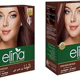 Elina 60Gm Pure Natural Brown Henna Mehendi Hair Color/Dye Powder | Chemical-free Hair Color for Men & Women | Natural Hair Colour & Long Lasting with Conditioning Formula Organic | Full Coverage Of Gray Hair (Pack of 2)-6