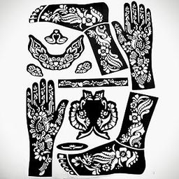 KICKWIX Henna Mehndi Tattoo Easy Creation Artist Beautiful Design Stencils Temparory Sticker for Women, Girls and Kids (DS1496_S)-image-85