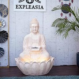 EXPLEASIA Lotus Buddha Water Fountain for Home, Indoor Water Fountain Big Size, Water Fountain, Water Fountain for Garden, Water Fountain for Home vastu, Buddha Fountain 3 feet (Peach)-11