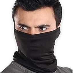 Dust Sun Protection Windproof Breathable Seamless Bandana Neck Gaiter Cool Lightweight Face Scarf Mask (Black)-image-22