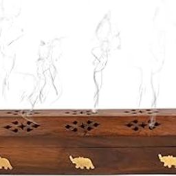 Eden International Wooden Incense Holder Incense Burner Holder Incense Stick & Cone Burner Holder Wooden Agarbatti Stand with Ash Catcher & Dhoop Batti Stand-picture-0