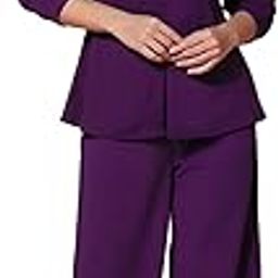 SATPURUSH Women's Square Neck Front Slit Full Sleeve Casual Top & Trouser for Office/Meeting & Party Co-Ords Set-image-8
