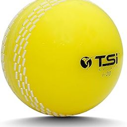 TSI Sports Synthetic Rubber T-20 Practice Cricket Ball/Wind Balls (125-130 GMS) for - Indoor & Outdoor Street & Beach Cricket Fluorescent Yellow Pack of 1-image-35