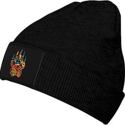 Native American Bear Paw Winter Beanie Hat for Men & Women - Daily Knit Cap - Warm & Soft Stylish Skull Caps Black-7