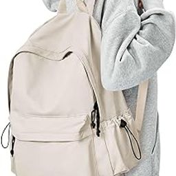 White Backpack, Waterproof, Lightweight Daypack for Women, Ideal for High School, College, Travel, Mini Classic Casual Bookbag, Small Laptop Backpack for Teen Girls-image-50