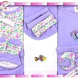 Baby Station 13 Pcs Cotton Gift Set for New Born Baby/Infants| Baby Shower Giftpack | Unisex Gift Set | Baby Boys | Baby Girls (Pack of 13, Purple)-image-29