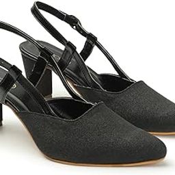 Women's Pointed Toe Buckled Block Heel Mules-image-96