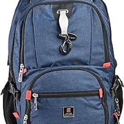 swiss military Navy Blue Laptop Backpack with USB Charging/Aux Port | 100D Polyester | 32 Liter-picture-44