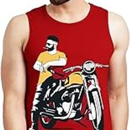 Sleeveless Regular Fit Cotton Blend Men's T-Shirt (Black Color)-picture-27