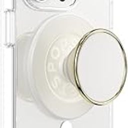 PopSockets Round Phone Grip Compatible with MagSafe, Adapter Ring Included, Phone Holder, Wireless Charging Compatible - Enamel Coconut Cream-7