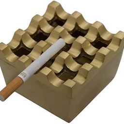 PURI - Aluminium Cigar/Cigarette Ashtray, 9 Grids, Windproof Tabletop, Brass Brushed/Matt Finish-image-23