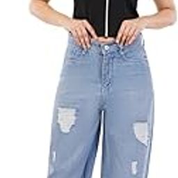 Women Wide Leg Denim Baggy Jeans | Regular Fit Jeans for Women Jeans0EE-image-0