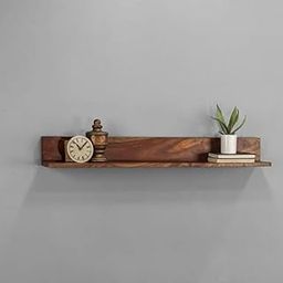 carpentray -1 Set 18 Inch Long Floating Shelf for Wall Natural Walnut Wood Wall Shelves Picture Ledge Wall Bookshelf for Living Room Bedroom Kitchen Office Home D?cor (18 Inch Long)-picture-30