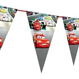 WoW Party Studio Racing Car Happy Birthday Theme Decorations Flag pennants Buntings Banner, Made of 170GSM Cardstock - 10ft long-image-74