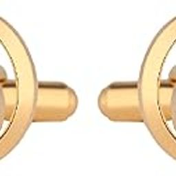 Cufflinks For Men Brass Gold Golden See Through Cufflinks With Brown Stone For Office Corporate Party French Cuff Shirts Shirt Suit Blazer In A Gift Box Tjhogold1898-54