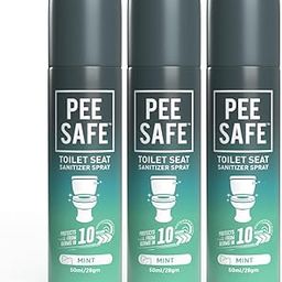 Pee Safe Toilet Seat Sanitizer Spray (50ml - Pack Of 3) - Mint | Reduces The Risk Of UTI & Other Infections | Protects From 99.9% Germs & Travel Friendly | Anti Odour, Deodorizer-image-45