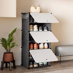Lifelong Shoe Rack for Home | DIY Detachable Stand with Adjustable Height | 6-Layer Multipurpose Storage Stand with Cover & Additional Hooks for All Footwear Like Slippers, Sneakers & Heels-24