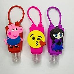 Hand Sanitizer Holder Keychain Empty Travel Size Hand Sanitizer Keychain For Backpack Small Hand Sanitizer Bottles For Kids Portable Refillable Hand Sanitizer Keychain Holder Case random character 3pc-0