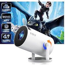 Portable Mini Projector XGODY Gimbal3 Smart Android 11 HD Projector 1080P 4K WiFi6 BT Home Theater Video Projector 180° Rotatable Stand Car Keystone Correction for Mobile Phone TV Stick-20