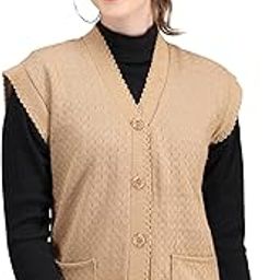 Women's Winterwear Woolen Sleeveless Sweaters with Front Pockets-image-42
