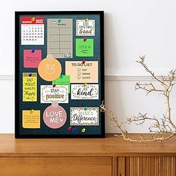 Notice Board Bulletin Board Pin-up Soft Cork Texture Display Board for Home, Office, Kids & School by Artstreet - (Rectangle Shape, Black Frame, 17.2 X 13.2 Inches)-28