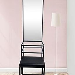 Metal Dressing Table with Mirrior and Stool-image-18