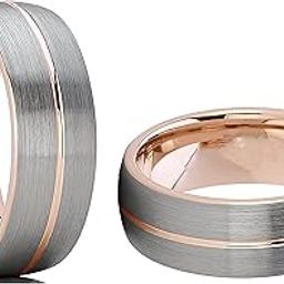 Qui Qui Men and Women's Stainless Steel Couple Rings Jewelry Band (US Size 7 And 9)-image-10