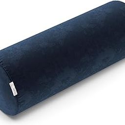 MY ARMOR Memory Foam Orthopedic Medium Size Bolster Bed Pillows for Rest and Support, (Navy Blue Velvet Cover, 22" x 8" x 8")-4