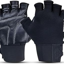 Nivia Scorpion Gym Glove, Gym Gloves for Men and Women, Elastic Wrist Wrap, 1/2 Finger Durable Gym Glove (Black,M)-21