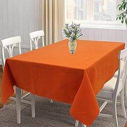 Airwill 100% Cotton Solid Pattern 4 Seater Square Table Cover Sized, 56x56 inches (Orange, Pack of 1)-18