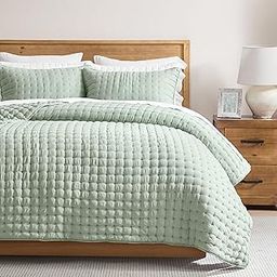 WDCOZY Sage Green California Oversized Cal King Size Quilt Bedding Sets with 2 Pillow Shams, Lightweight Soft Bedspread Coverlet Bed Cover for All Season, 3 Pieces, 116x106 inches-image-43
