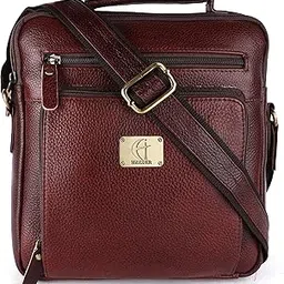 hileder Pure Genuine Leather Messenger Shoulder 10 inch Sling Cross Body Travel Office Tablet Bag for Men Women | 2 Compartments-picture-24