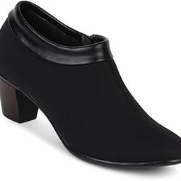 Women Ankle Boots, Side Zip, Pump heel shoes for girls-image-98