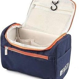 Cosmetic Organizer Toiletry Bag with Hook, Grooming Travel Kit Makeup Organizer Pouch for Men and Women Cosmetic Storage Case (Navy Blue)-46