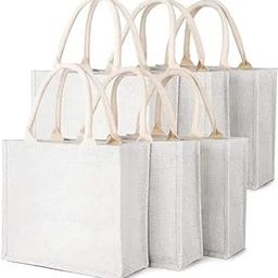 DESHKARI Handmakers White Jute Bags for Wedding Return Gifts 12x15x5 inch Set of 10-image-5