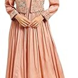 Madhuram Women's Chinon Gown for Women Ethnic with Embroidery Work Long Gown(M-2454)-image-59