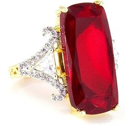 Ring For Women Gold Plated Red AD Adjustable Ring For Anniversary, Cocktail, Wedding and Birthday For Women and Girls Stylish-image-93