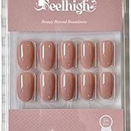 24 Press On Nails Feelhigh Nail Tips Natural Reusable Stick on Nails, Salon Like Jelly Glue on False Nails for Women Girls Fake Nails Kit- in 12 Sizes (7)-picture-29