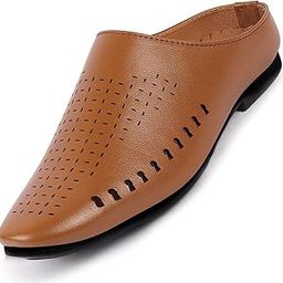 Men's Back Open Slip On Ethnic Mules Wedding Shoes-picture-32