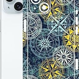 Bayalis - Mobile Back Skin Sticker Wrap Compatible for iPhone 15 Lamination - Rear Screen Guard Protector (Coverage - Back+Camera+Sides+Logo) (Design-57)-image-43