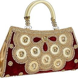 Vanya Handicraft Collection Women's Clutch (AMZ-36_Maroon)-image-91